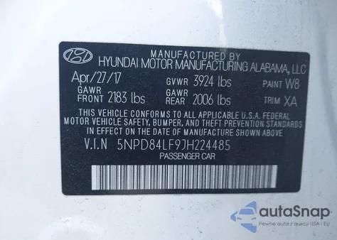 2018 Hyundai Elantra Sel из США, поврежденный, VIN 5NPD84LF9JH224485